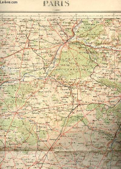 1 CARTE COULEURS DEPLIANTE N°16 - PARIS - DE DIMENSION 55 Cm X 70 Cm - Carte de France et des frontières à 1/200 000 (type 1912).