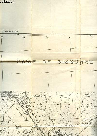 1 CARTE NOIR ET BLANC DEPLIANTE DU CAP DE SISSONNE - XXVII-10 (LAON) N8 - XXVIII-10 (CHATEAU-PORCIEN) N5 - DE DIMENSION 65 Cm X 85 Cm ENVIRON.