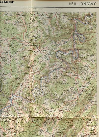 1 CARTE DEPLIANTE EN COULEURS N 11 - LONGWY  - DE DIMENSION 55 Cm X 65 Cm ENVIRON.