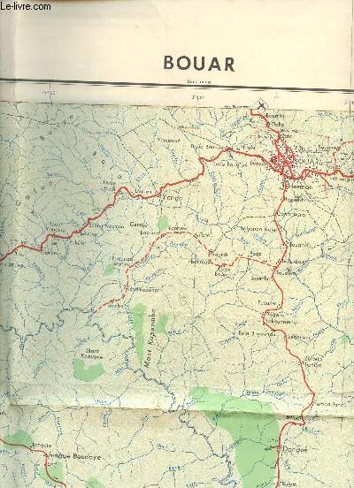 1 CARTE DEPLIANTE EN COULEURS DE BOUAR - (CROQUIS DE L'A.E.F. ET DU CAMEROUN) - FEUILLE NB - 33 - X - DE DIMENSION 70 Cm X 75 Cm - Echelle 1/200000e.