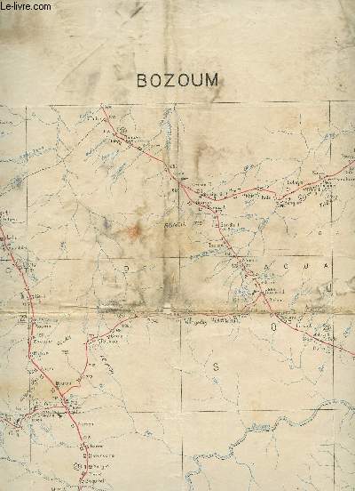 1 CARTE DEPLIANTE EN COULEUR DE BOZOUM - N'GAOUNDERE (CROQUIS PROVISOIRE - S.G. A.E.F. CAMEROUN) - NB 33 XVII - OUBANGUI-CHARI / DE DIMENSION 60 Cm X 70 Cm - Echelle 1/120000e.