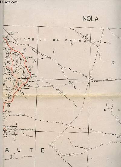 1 CARTE DEPLIANTE EN COULEUR DE NOLA - (CROQUIS PROVISOIRE - S.G. A.E.F. CAMEROUN) - NA 33 XXIII - OUBANGUI-CHARI-MOYEN-CANGO / DE DIMENSION 60 Cm X 70 Cm - Echelle 1/120000e.