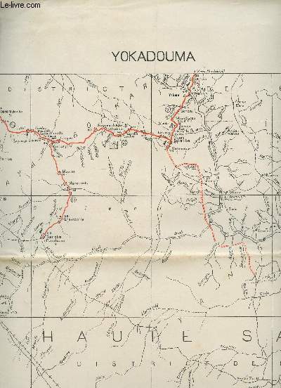 1 CARTE DEPLIANTE EN COULEUR DE OKADOUMA - (CROQUIS PROVISOIRE - S.G. A.E.F. CAMEROUN) - NA 33 XXII - CAMEROUN-OUBANGUI-CHARI / DE DIMENSION 60 Cm X 70 Cm - Echelle 1/120000e.