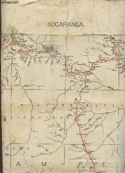 1 CARTE DEPLIANTE EN COULEUR DE BOCARANGA (CROQUIS PROVISOIRE - S.G. A.E.F. CAMEROUN) - NB 33 XIV - / DE DIMENSION 60 Cm X 70 Cm - Echelle 1/120000e.