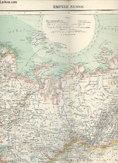 1 CARTE COULEURS DE L'EMPIRE RUSSE - N37 - SUPPLEMENT DE L'ILLUSTRATION DU 15 JUIN 1889 (ATLAS DE GEOGRAPHIE MODERNE).