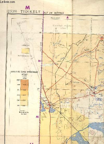 1 CARTE DEPLIANTE EN COULEURS TIDIKELT - (2538) - CARTE AERONAUTIQUE DU MONDE - EDITION PROVISOIRE OACI 1.000.000e / DIMENSION 65 Cm X 90 Cm ENVIRON.