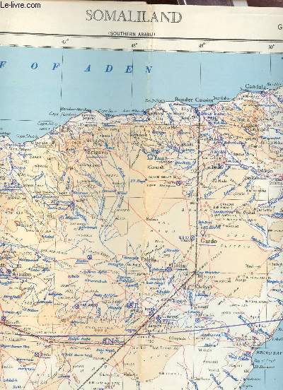 1 CARTE DEPLIANTE EN COULEURS DE SOMALILAND (SOUTHERN ARABIA) - GROUND/AIR  - NORTH C 34 39 - B 38 39 / AFRICA 1 : 2.000.000 / DIMENSION 60 Cm X 80 Cm .