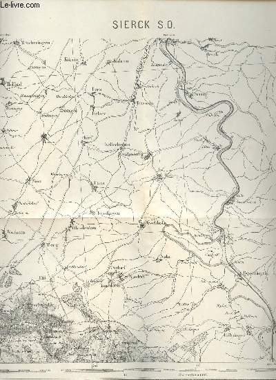 1 CARTE DEPLIANTE EN NOIR ET BLANC DE SIERCK S.O. / DIMENSION 35 Cm X 45 Cm ENVIRON.