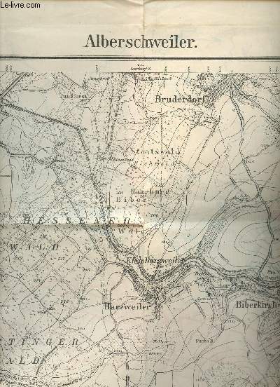 1 CARTE DEPLIANTE RECTO VERSO / ALBERSCHWEILER - N3614 (en noir et blanc) (Echelle 1/20000E) + CAMP D'ARCHE (couleurs) / DE DIMENSION 65 Cm X 90 Cm ENVIRON.