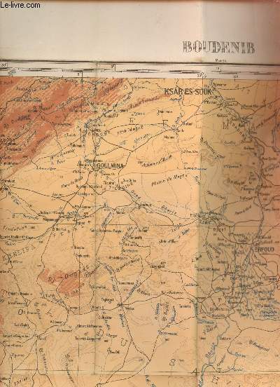 1 CARTE EN COULEURS DEPLIANTE DE BOUDENIB - FEUILLE N.H. 30 - SO / AFRIQUE (MAROC) 1/500.000e / DE DIMENSION 50 Cm X 60 Cm ENVIRON - TIRAGE D'AVRIL 1941.