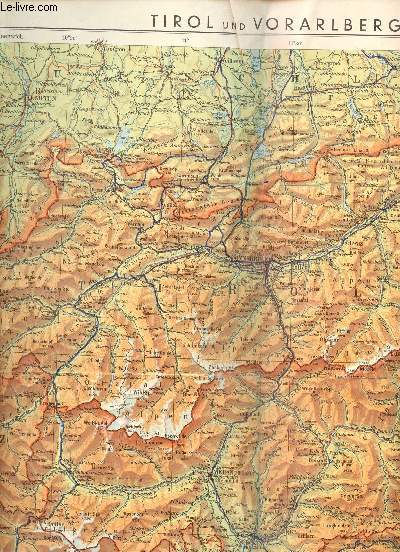 1 CARTE DEPLIANTE EN COULEURS DU TIROLUND VORARLBERG - DE DIMENSION 45 Cm X 50 Cm ENVIRON - MABSTAB 1 : 600.00 / SCHLHANDKARTE.