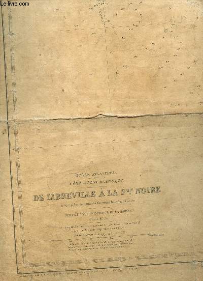 1 CARTE DEPLIANTE EN NOIR DE LIBREVILLE A LA POINTE NOIRE - N5621 - DE DIMENSION 60 Cm X 80 Cm ENVIRON 70 Cm X 50 Cm ENVIRON - (Ocan Atlantique - Cote ouest d'Afrique).