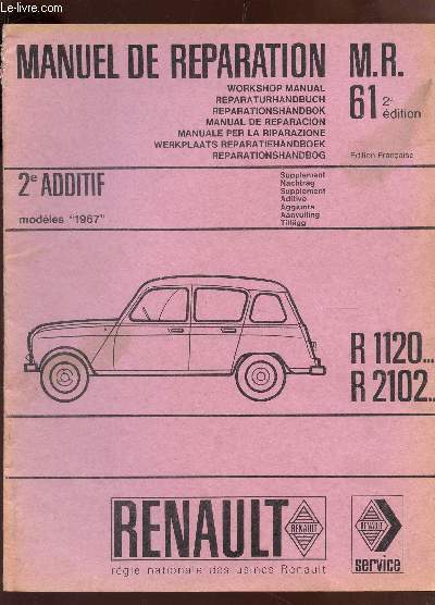 MANUEL DE REPARATION M.R. 61 / ADDITIF Modles 