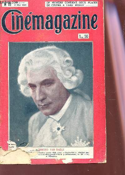 CINEMAGAZINE - N19 - 9e anne - 10 mai 1929 / EDMOND VAN DAELE / L'abandon des 
