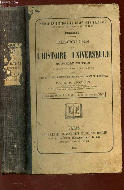 DISCOURS SUR L'HISTOIRE UNIVERSELLE /Nouvelles editions de classique francais.