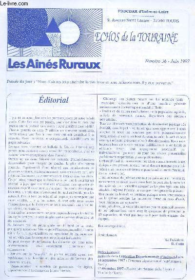 ECHOS DE LA TOURAINE - LES AINES RURAUX / N36 - JUIN 1997 .
