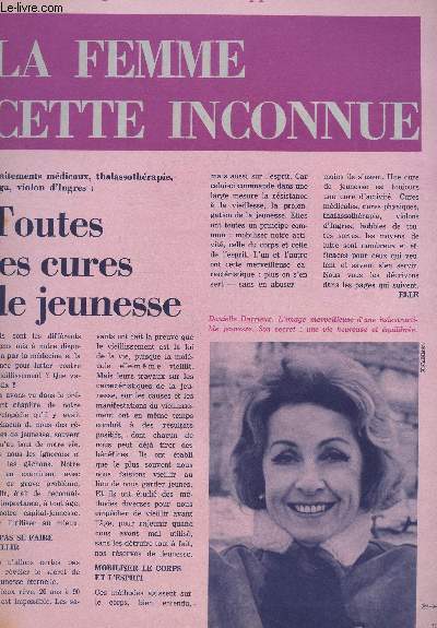 LA FEMME CETTE INCONNUE / SUPPLEMENT N12 / TOUTES LES CURES DE JEUNESSE