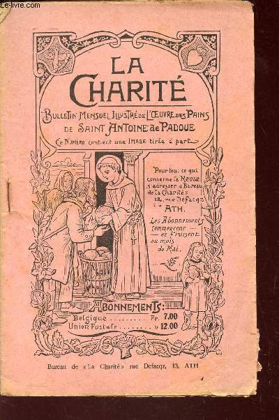 LA CHARITE - 31e ANNEE - N5 -SEPTEMBRE 1928 / Le Saint nom de Marie- Aux pieds de la Vierge - Le conseil de la Terre - La lgende de Mme sainte Avoie etc....