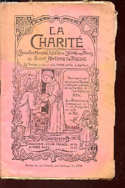 LA CHARITE - 36e ANNEE - N6 - OCTOBRE 1933 / evangile selon saint jean, 4 - Les anges gardiens - Un mot aux jeunes gens - Le chapelet du Cur - Faisons de la terre le ciel - Elle avait fait sa prmiere communion etc....