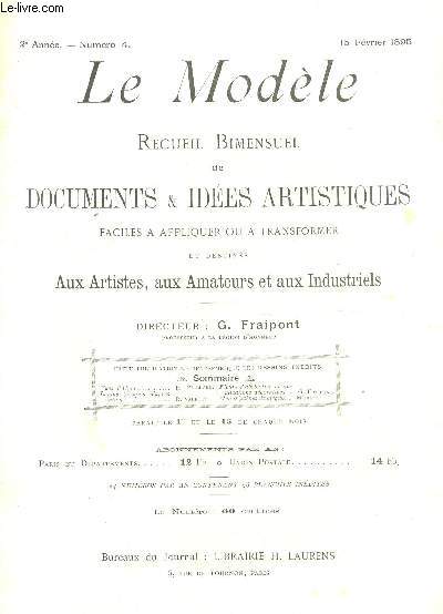 LE MODELE - 2e ANNEE - N4 - 15 fevrier 1895 / Vues d'Alger - Lapins (croquis d'apres nature) - Fleurs d'abricotier et applications dcoratives - Menus (scnes de cirque) / COMPLET.