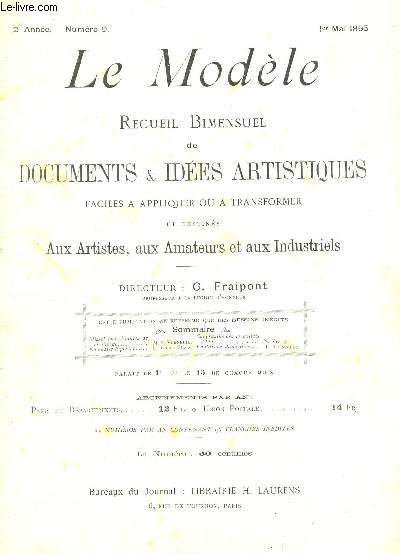LE MODELE - 2e ANNEE - N9 - 1er Mai 1895 / issel aux litanies de la vierge - En chaise a porteur - Chrysanthemes et oeillets d'Indes - Fantaisies dcoratives / COMPLET.