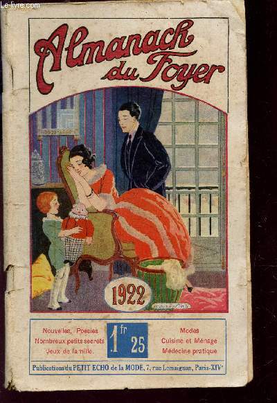 ALMANACH DU FOYER - ANNEE 1922.