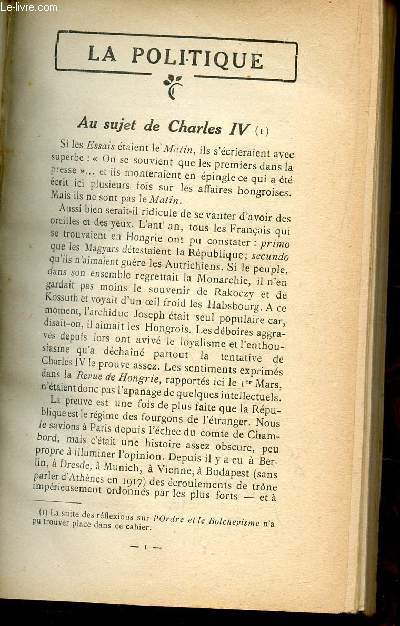ESSAIS CRITIQUES - 3e serie / Au sujet de Charles IV (1) / Don Juan (Ed. Rostand) / La mort de Sparte / L'oncle Vania / Reflexions de fermeture / livres de Belgique - la question Claudel - qu'es aco?...