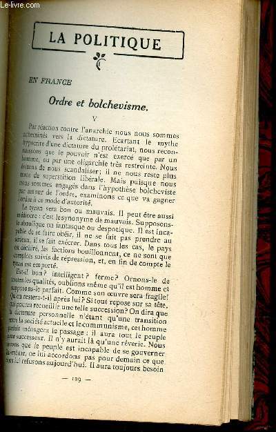 ESSAIS CRITIQUES - 3e serie / ordre et bolchevisme (V) / La defaite de Carpentier / La prire des quarante heures - La danse macabre - Jonche de fleurs sur le pav du roi / L'homme et son dsir (P. Claudel) - Les maris de la tour eiffel (J. cocteau etc.