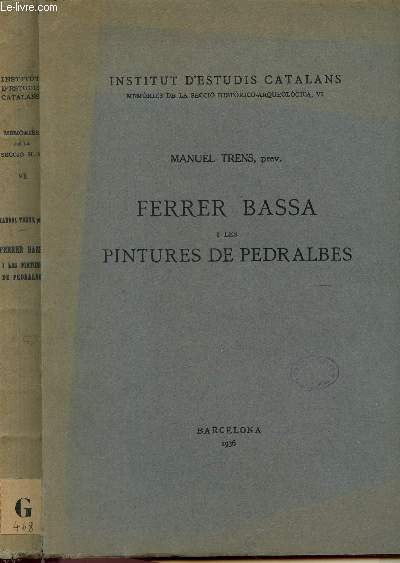 FERRER BASSA - VOLUME I : PINTURES DE PEDRALBES.