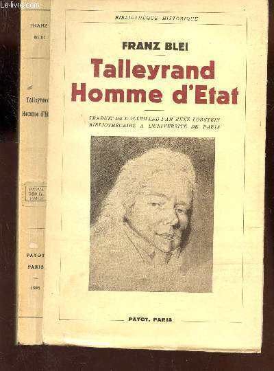 TALLEYRAND HOMME D'ETAT