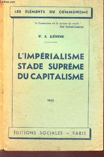 L'IMPERIALISME STADE SUPREME DU CAPITALISME / COLLECTION 