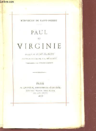 PAUL ET VIRGINIE - 3 EAUX-FORTES DE FR. REGAMEY /COLLECTION BIBLIOTHEQUE DE LUXE (1er VOLUME).