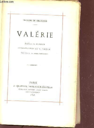 VALERIE / - 3 EAUX-FORTES DE FR. REGAMEY /COLLECTION BIBLIOTHEQUE DE LUXE (5e VOLUME).