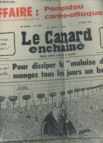 LE CANARD ENCHAINE - N2524 - 12 MARS 1969 / POUR DSSIPER 