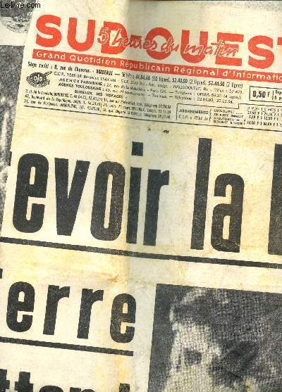 SUD OUEST - N7744 - 22 JUILLET 1969 / SPECIAL LUNE / JOURNAL INCOMPLET.