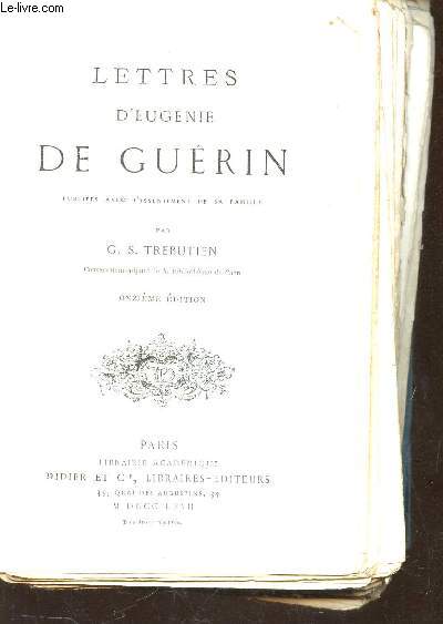 LETTRES D'EUGENIE DE GUERIN / 11e EDITION.