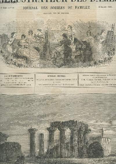 L'ILLUSTRATEUR DES DAMES - 2e Anne - N46 - 16 nov 1862 / Un drame dans une chemine / Etapes en Bretagne / Causeries entre femmes / Ville et forteresse de Nauplie / Tricot-natte / Dessin sz gurison en tapisserie / Corsage de la robe de bapteme / etc...