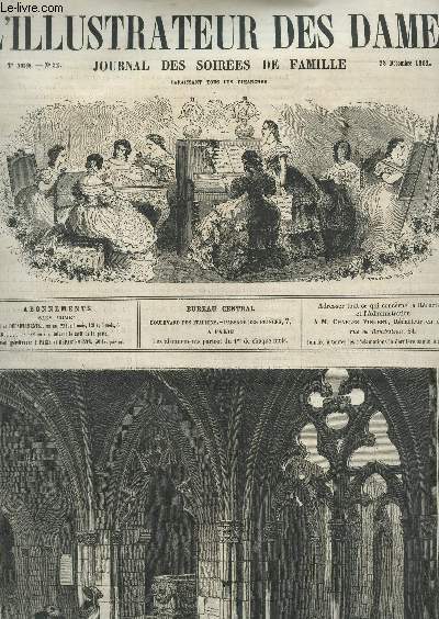 L'ILLUSTRATEUR DES DAMES - 2e Anne - N52 - 28 Dc 1862 / Eveque Grec / L'Abbaye blanche ou l'art francais en orient / Les deux coquetterie / Cravate en mousseline blanche / Manche a poignet lache / Essuie plumes etc...