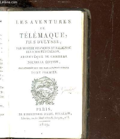 LES AVENTURES DE TELEMAQUE, FILS D'ULYSSE - TOME PREMIER / NOUVELLE EDITION.