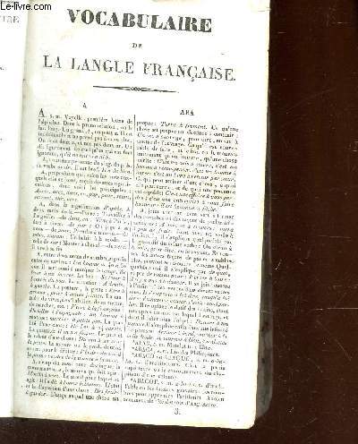 DICTINNAIRE DE LA LANGUE FRANCAISE.