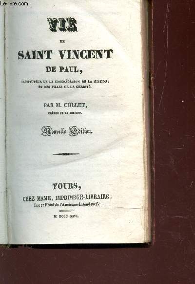 VIE DE SAINT VINCENT DE PAUL /