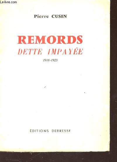 REMORDS DETTE IMPAYEE - 1916-1923.
