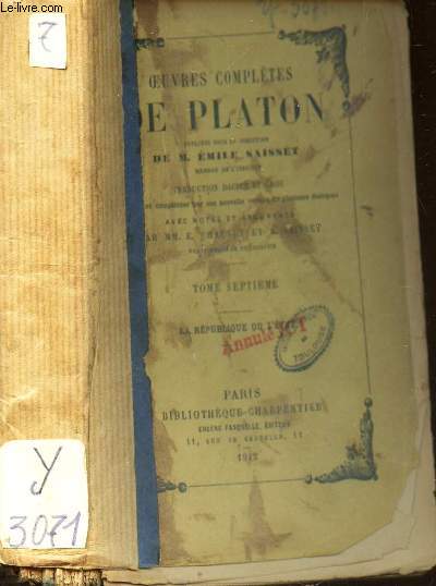 LA REPUBLIQUE DE L'ETAT / TOME SEPTIEME / COLLECTION 