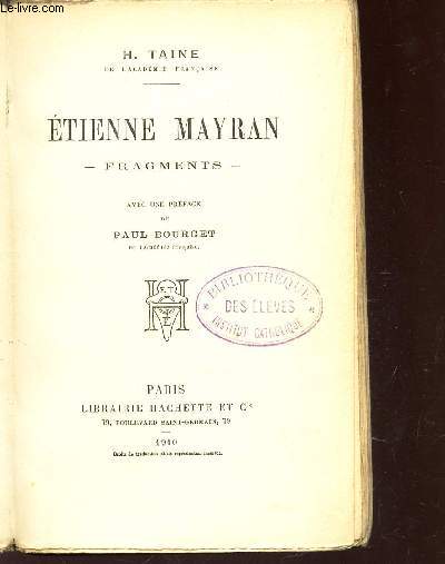 ETIENNE MAYRAN - FRAGMENTS