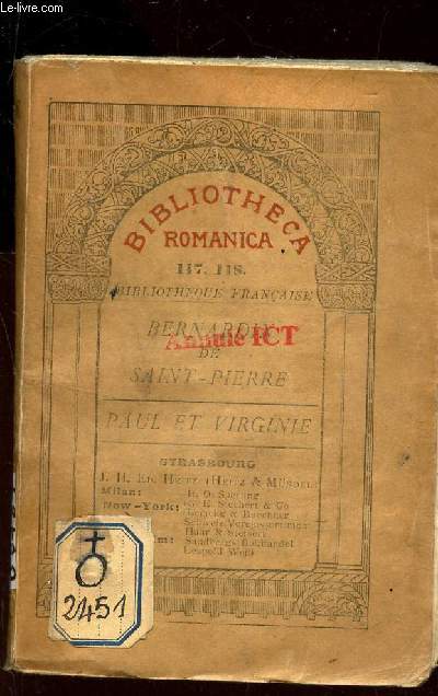 PAUL ET VIRGINIE / BIBLIOTHECA ROMANICA 117-118 - BIBLIOTHEQUE FRANCAISE.