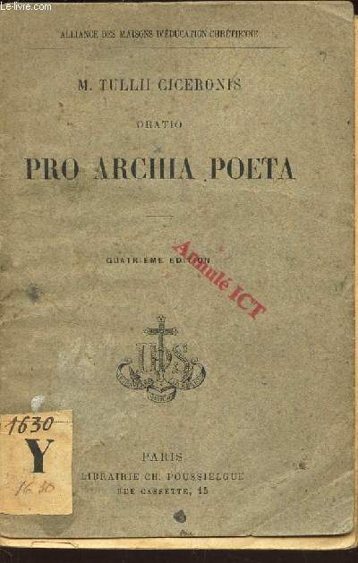 PRO ARCHIA POETA - TEXTE LATIN / COLLECTION 