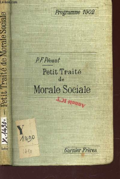 PETIT TRATE DE MORALE SOCIALE - PROGRAMME 1902.
