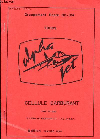CELLULE CARBURANT - STAGE 1er DEGRE - A L