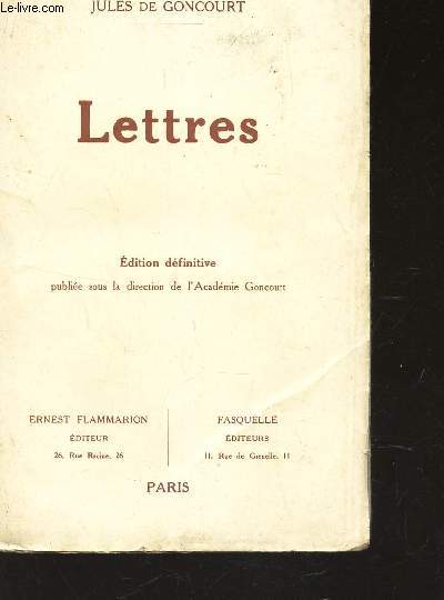 LETTRES - EDITION DEFINITIVE.