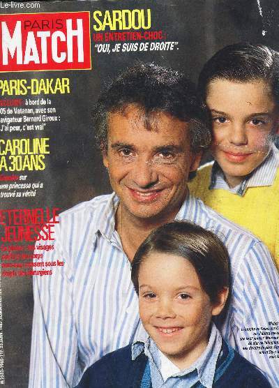 PARIS MATCH - 23 JANV 1987 / SARDOU , un entretien choc : oui je suis de droite / paris dakar / caroline a 30 ans / eternelle jeunesse...